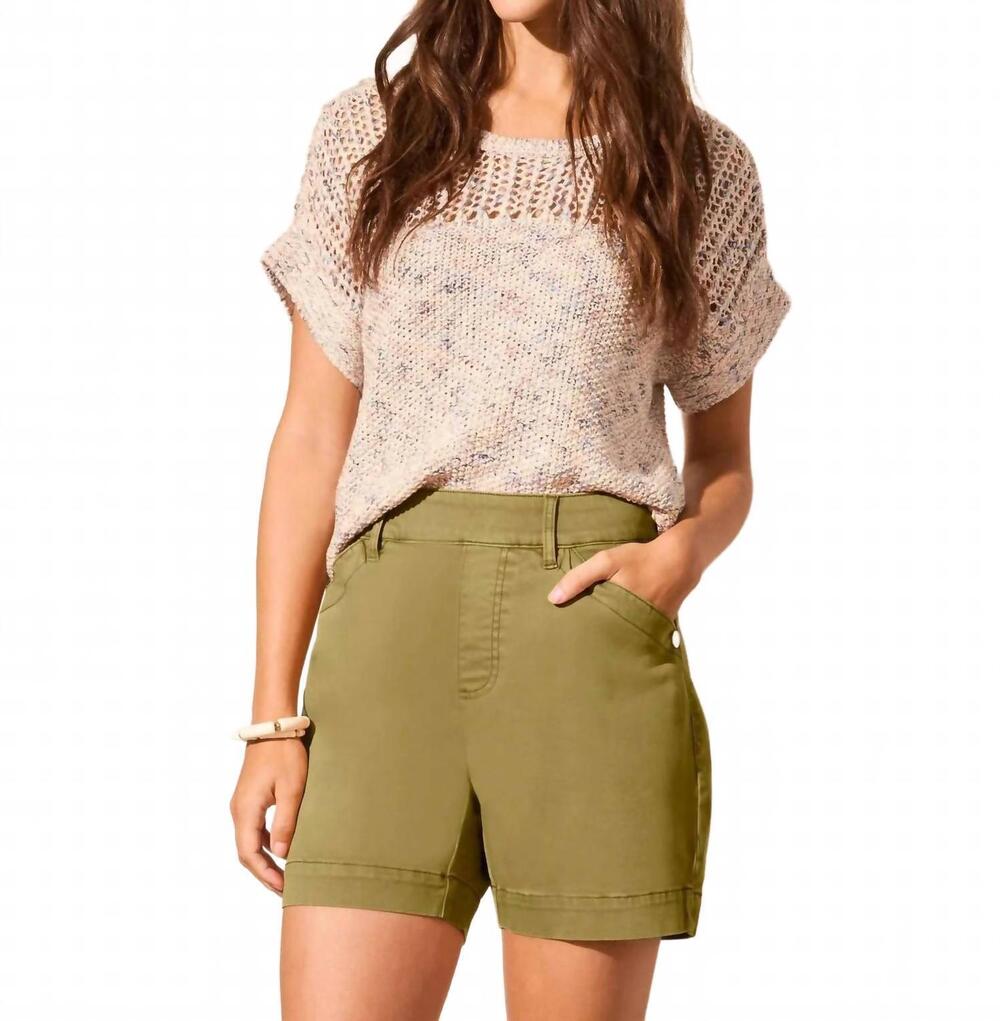 NEW TRIBAL women's pull on hem slit short in loden